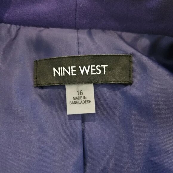 Nine West Women's Vibrant Purple Open Blazer, Lined, Size 16 - Picture 2 of 9